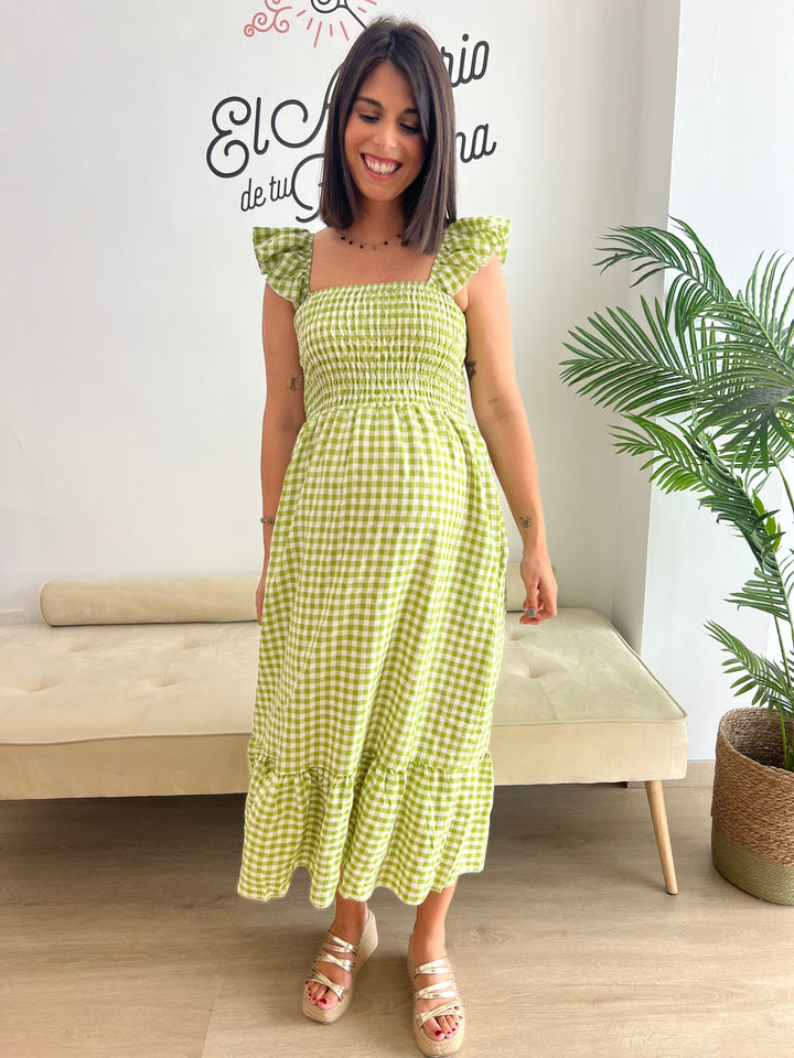 Vestido Vichy verde