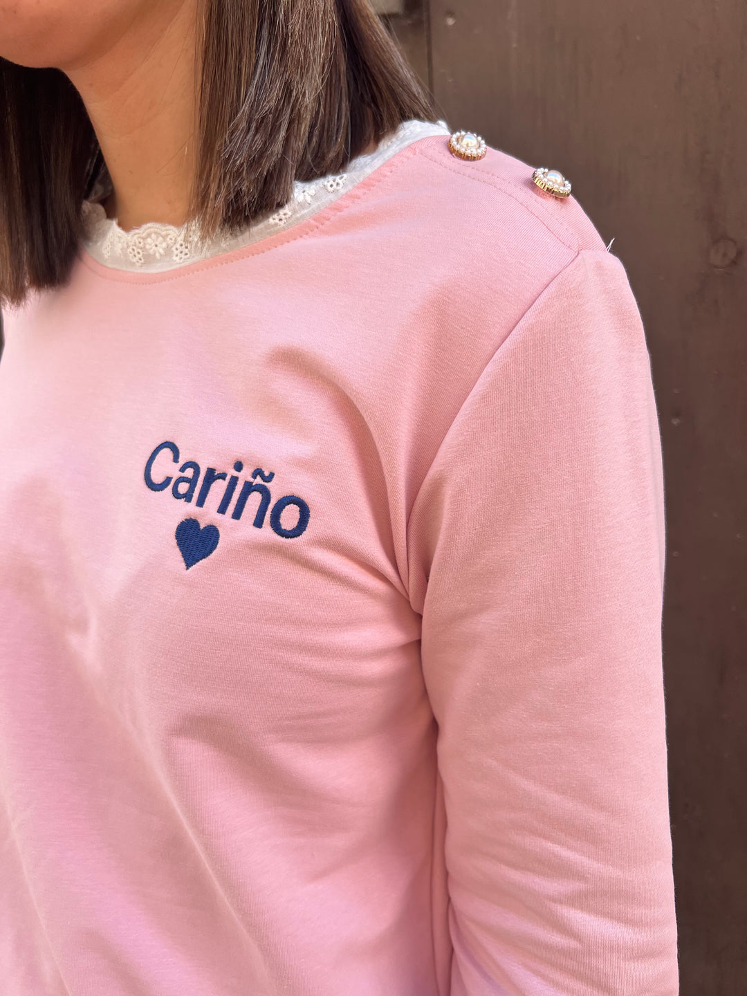 Sudadera Cariño rosa