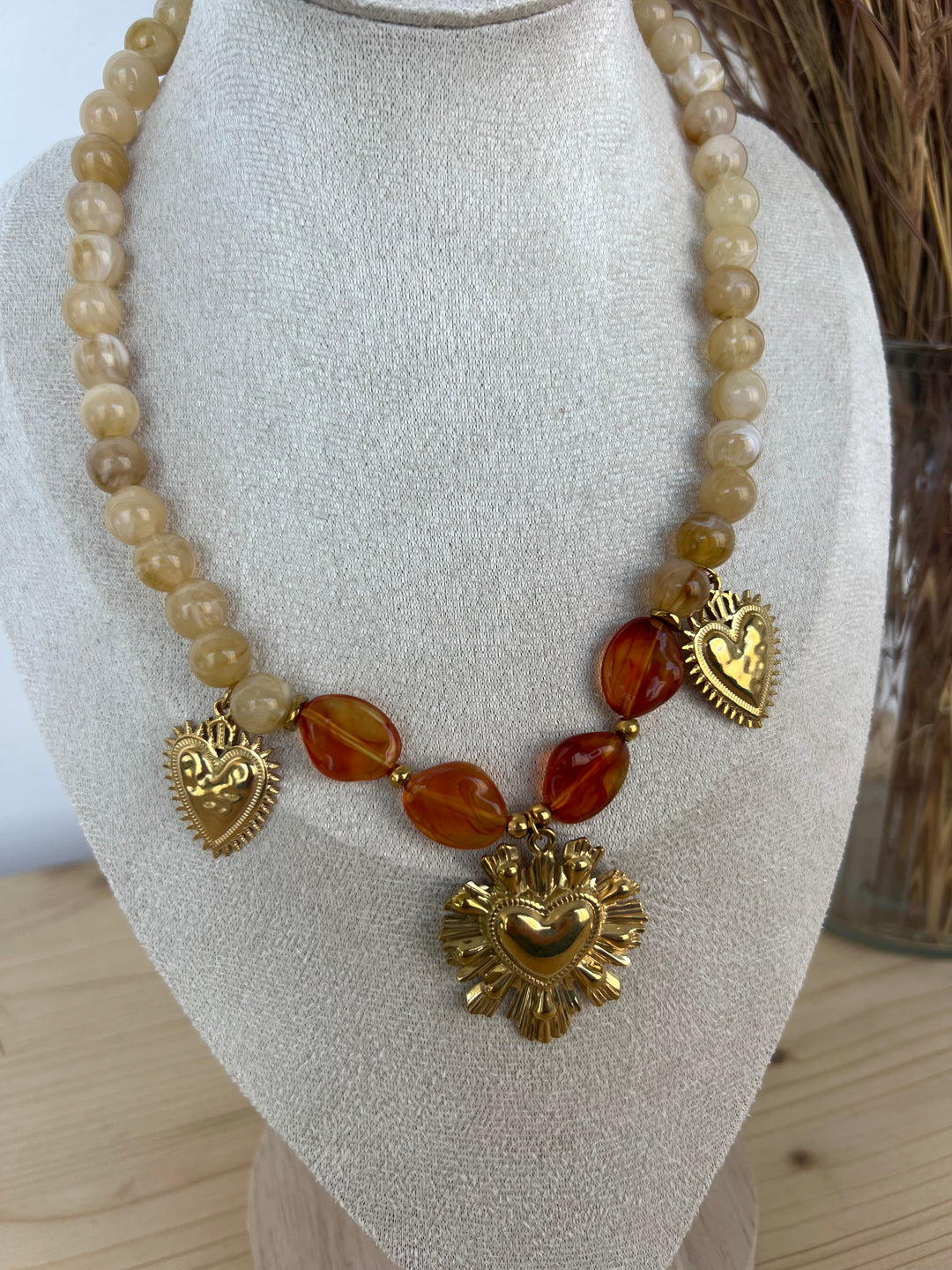 Collar Leo beige (acero)