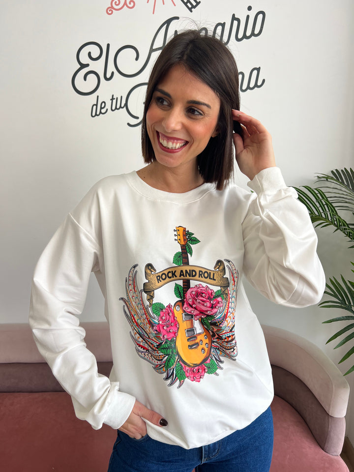 Sudadera Guitar blanco