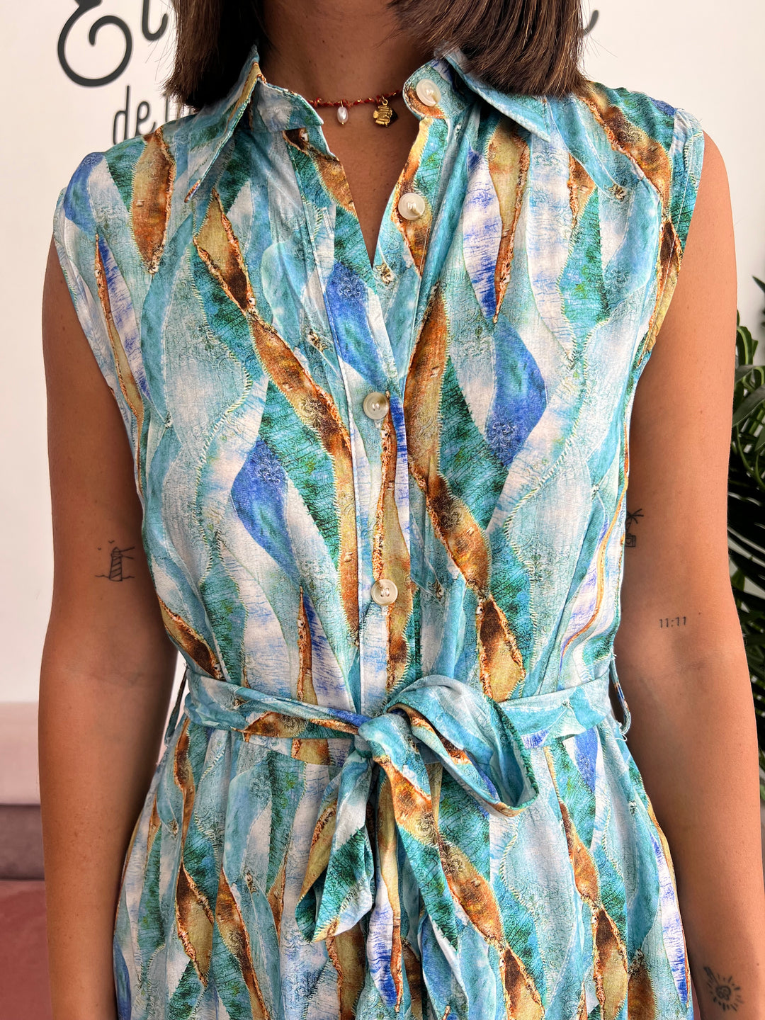 Vestido Cristina turquesa