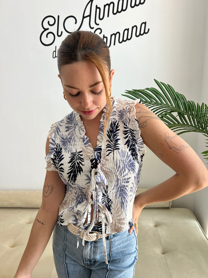 Top Adriana azul