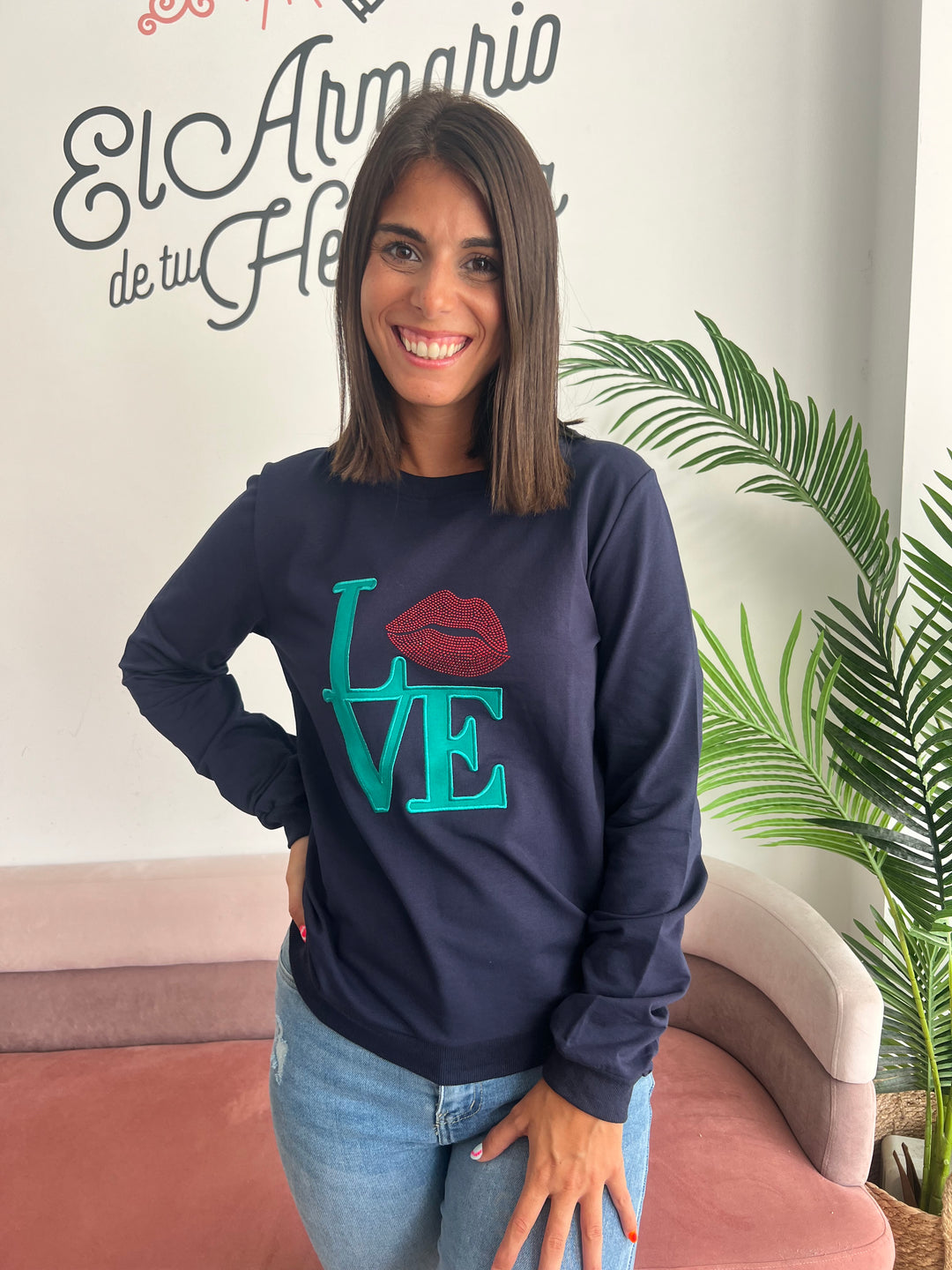 Sudadera Kiss azul marino