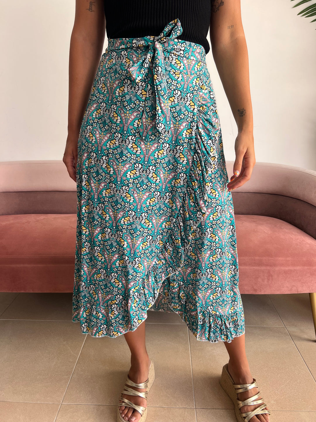 Falda Mariposa turquesa