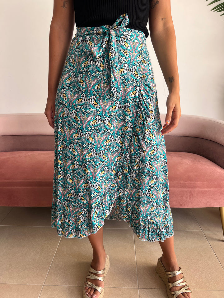 Falda Mariposa turquesa