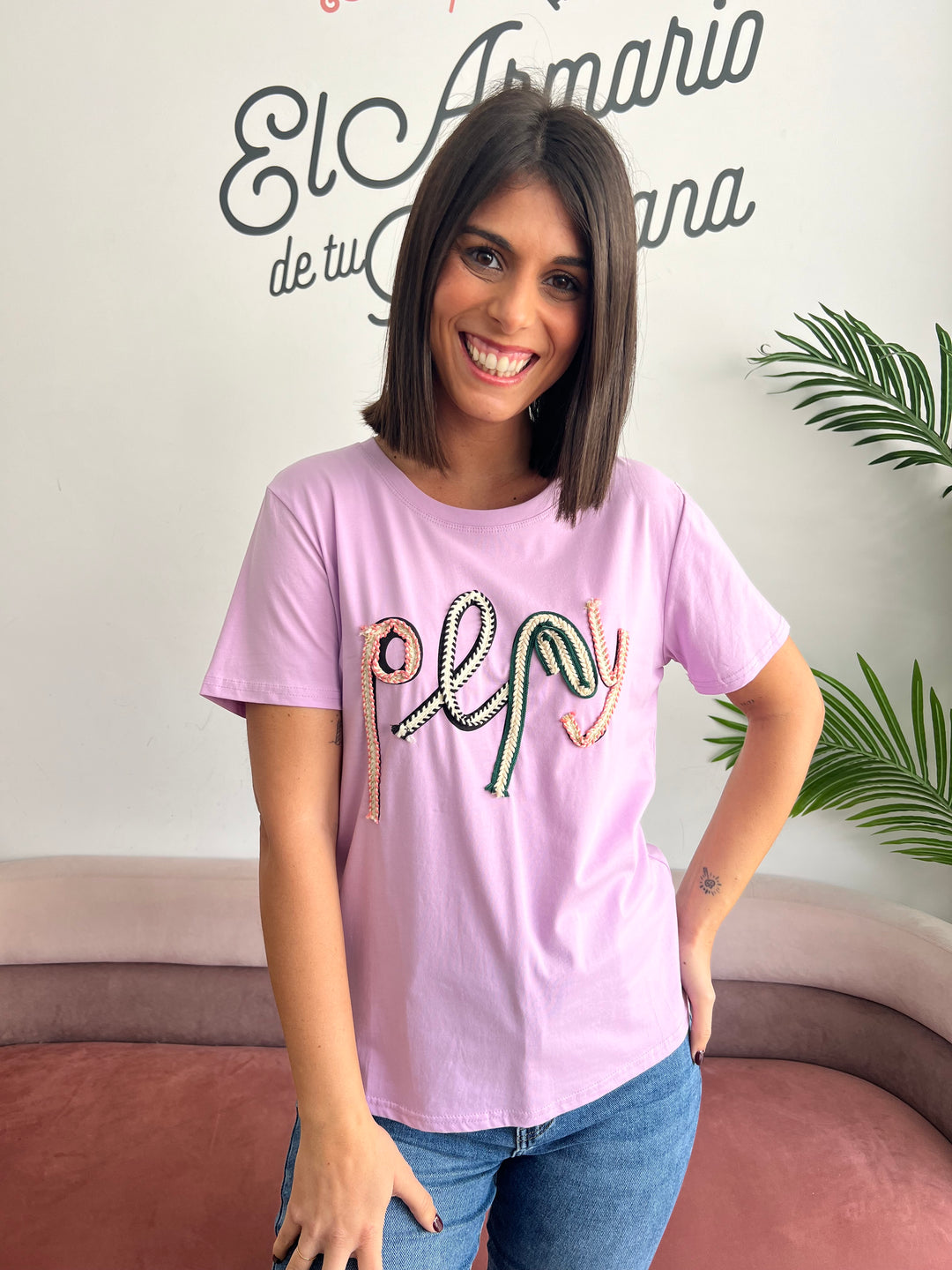Camiseta Play malva