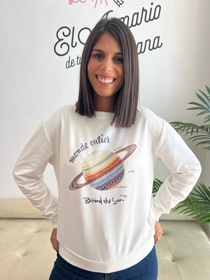 Sudadera Planeta blanco