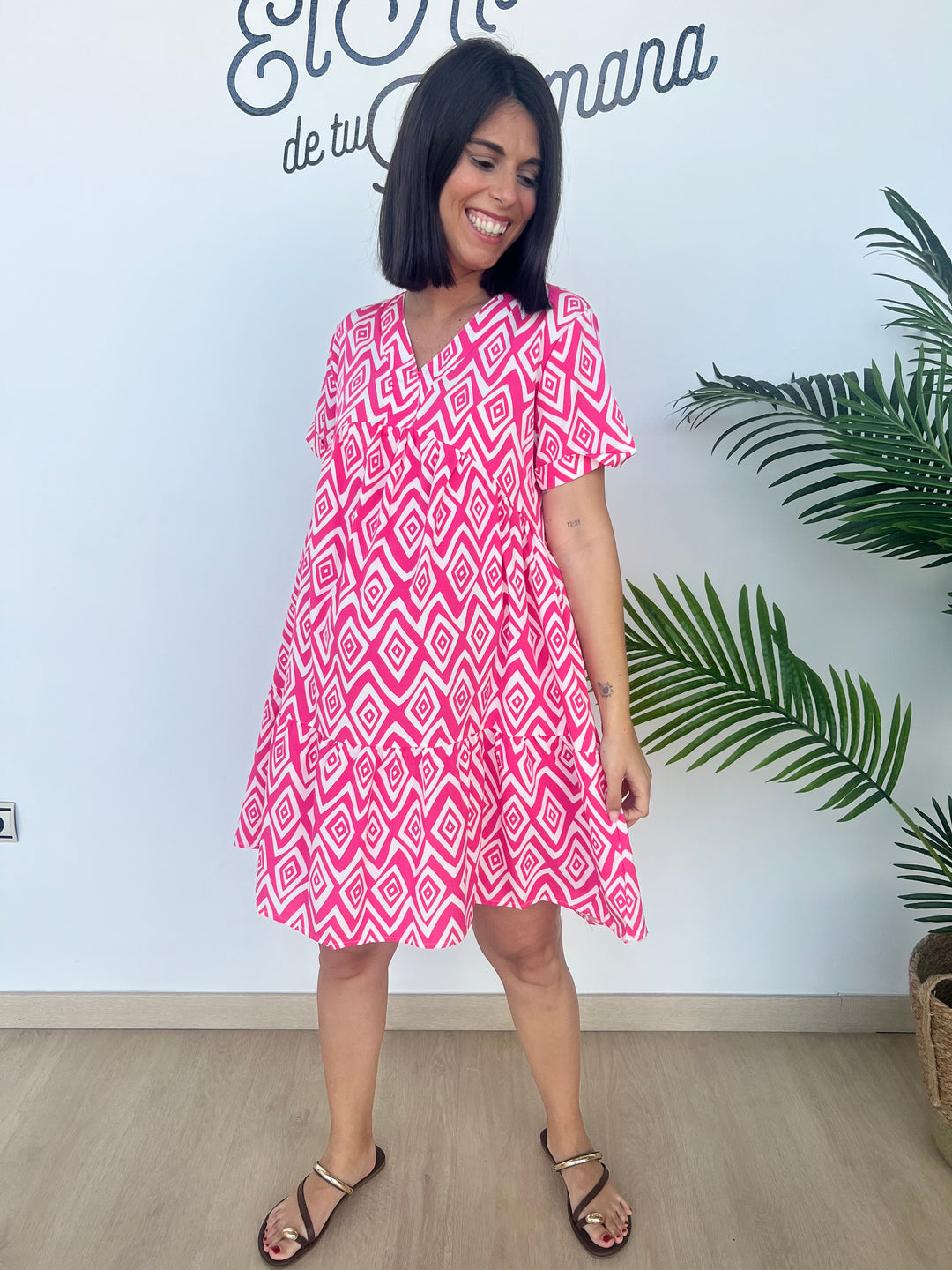 Vestido Abril fucsia