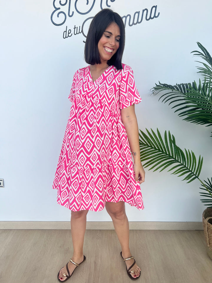 Vestido Abril fucsia
