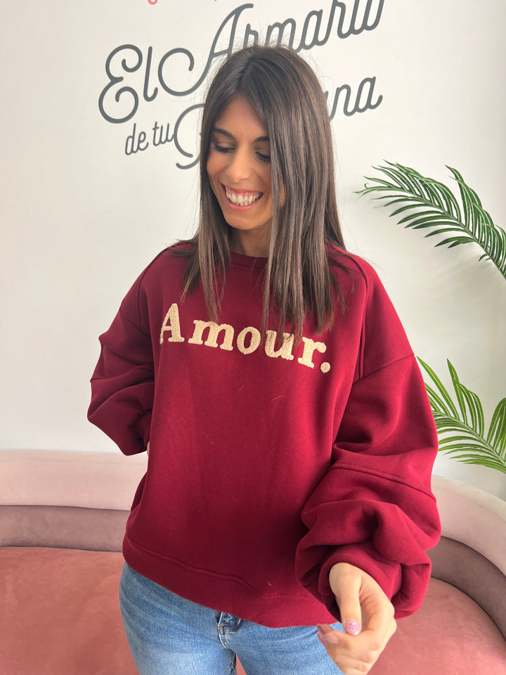 Sudadera Amour burdeos
