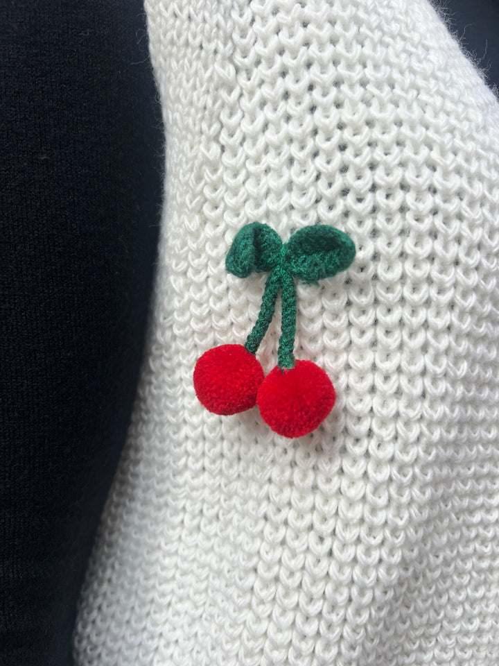 Chaleco Cerezas blanco
