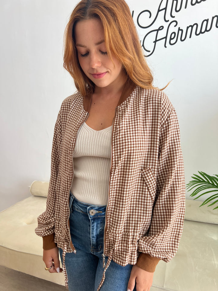 Chaqueta Cuadros marrón