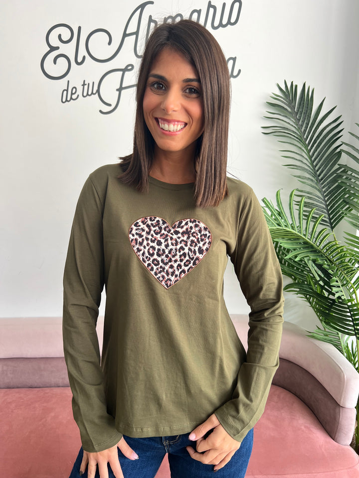 Camiseta Cuore verde militar