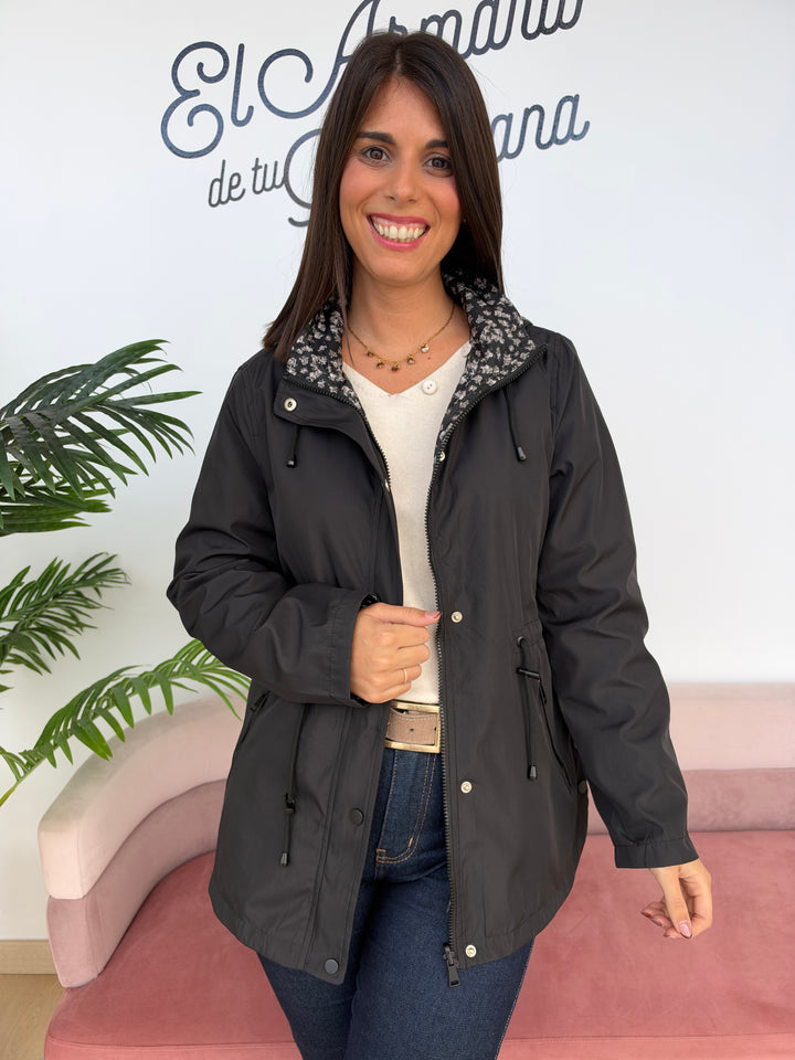 Chaqueta reversible Flori negro