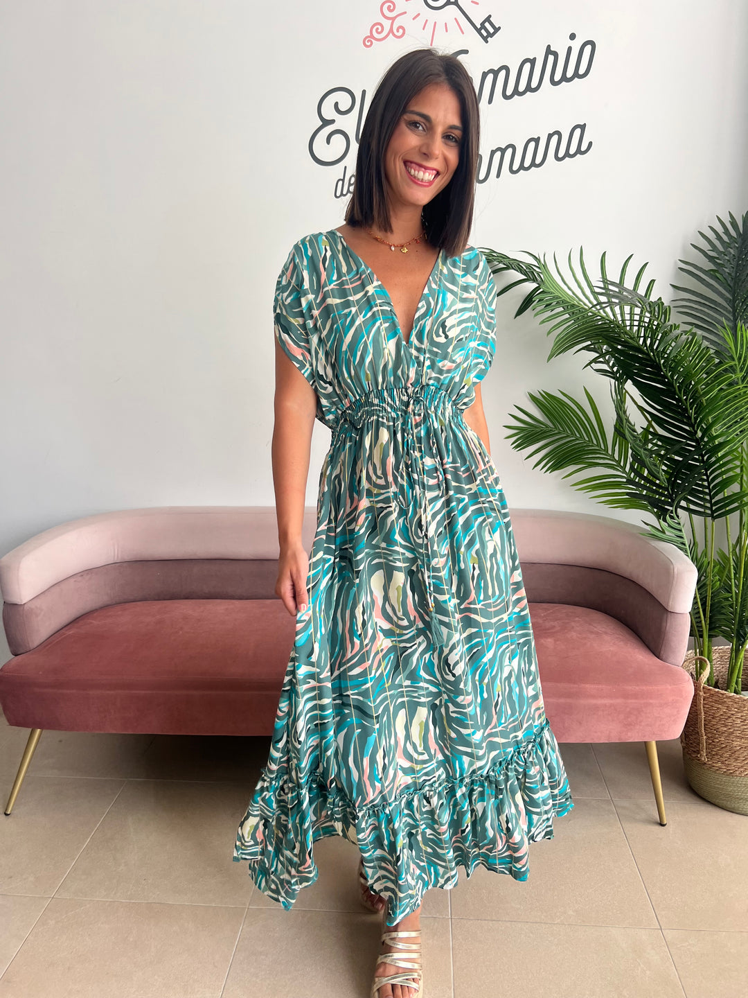 Vestido Tarifa verde oscuro