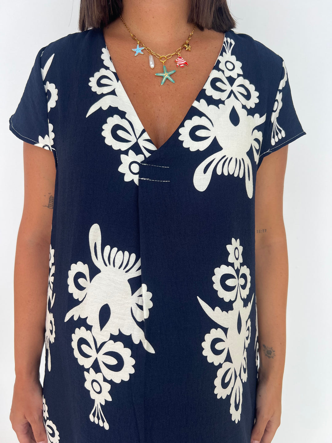 Vestido Bertín azul marino