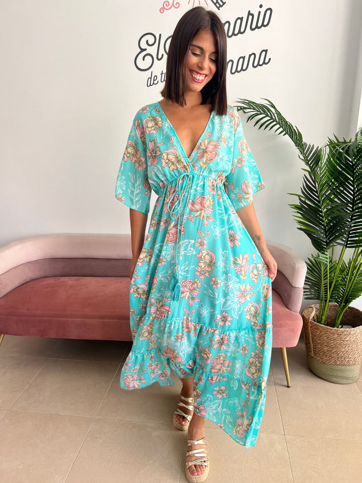 Vestido Jaione turquesa