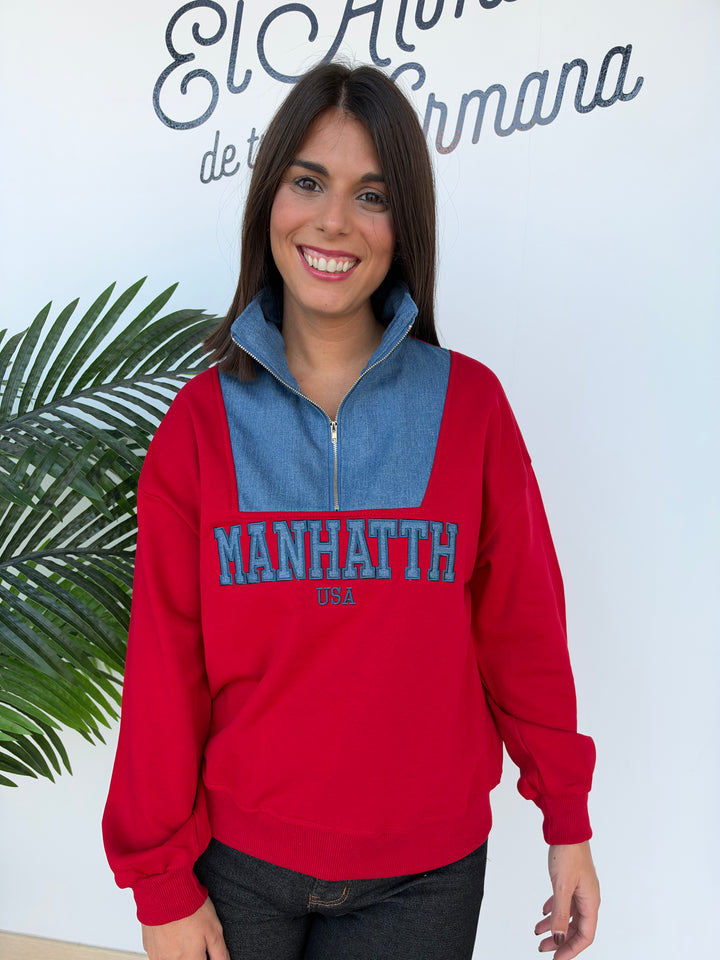 Sudadera Manhattah rojo