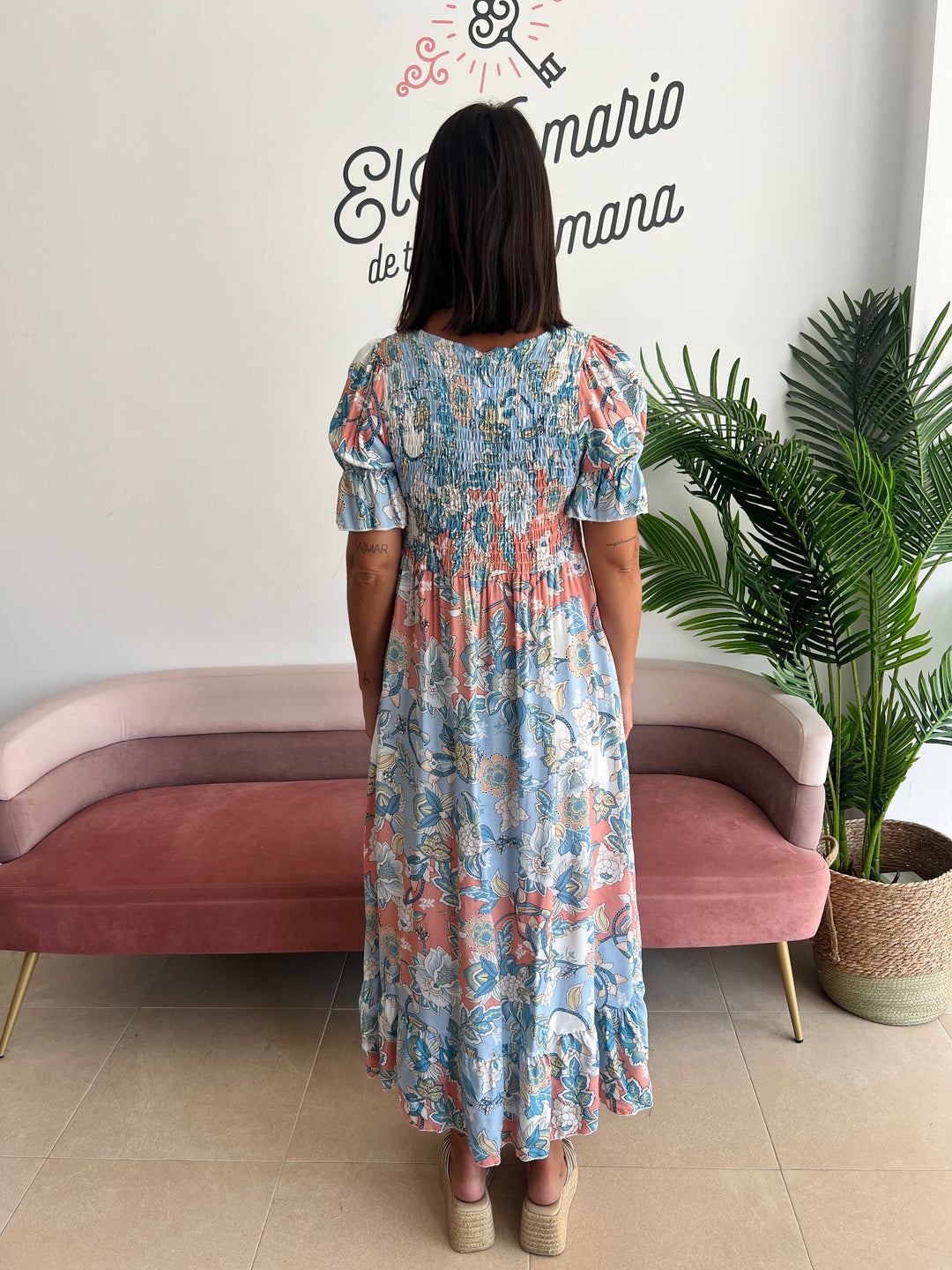 Vestido Esmeralda celeste