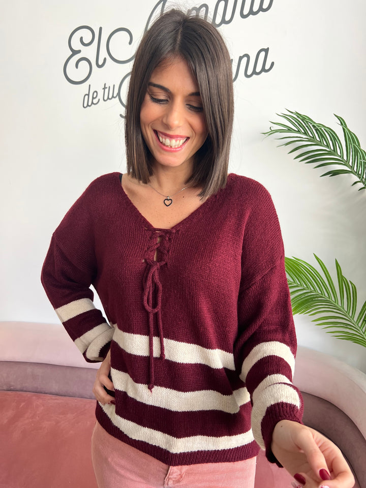 Jersey Abril burdeos