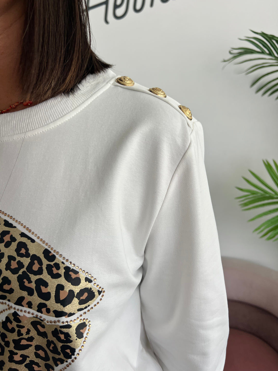 Sudadera Lips blanco