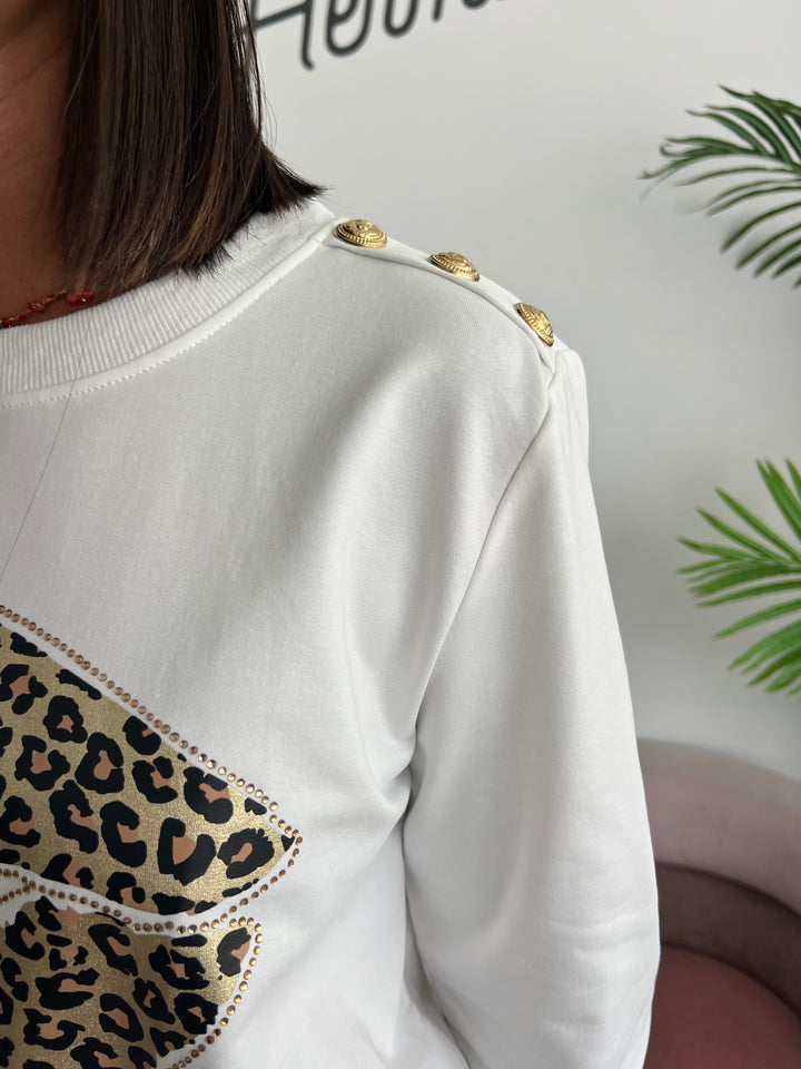 Sudadera Lips blanco