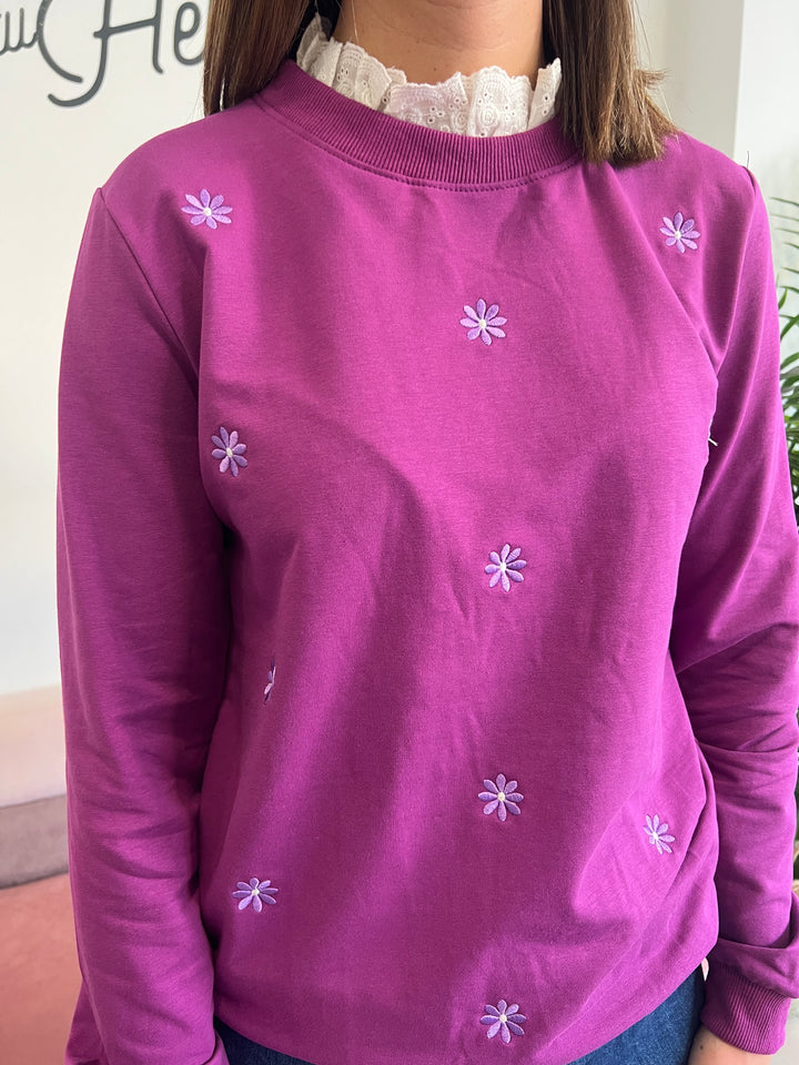 Sudadera Flowers morado