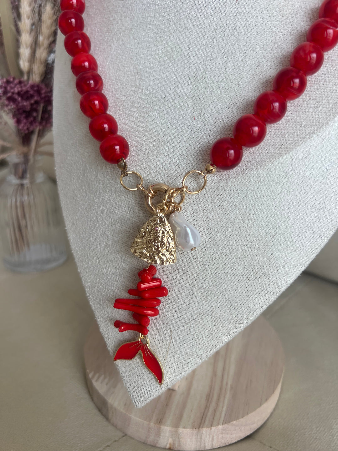 Collar Bone rojo (no acero)