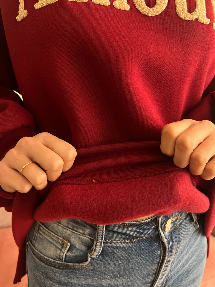 Sudadera Amour burdeos