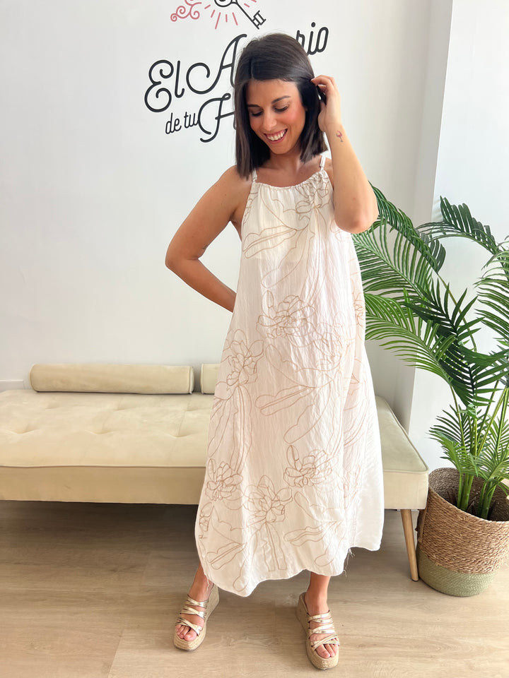 Vestido Alma blanco roto