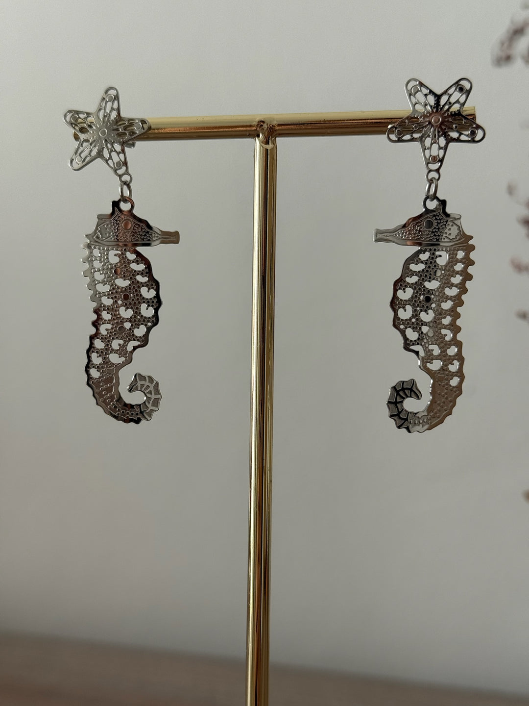 Pendientes Caballito plata (acero)