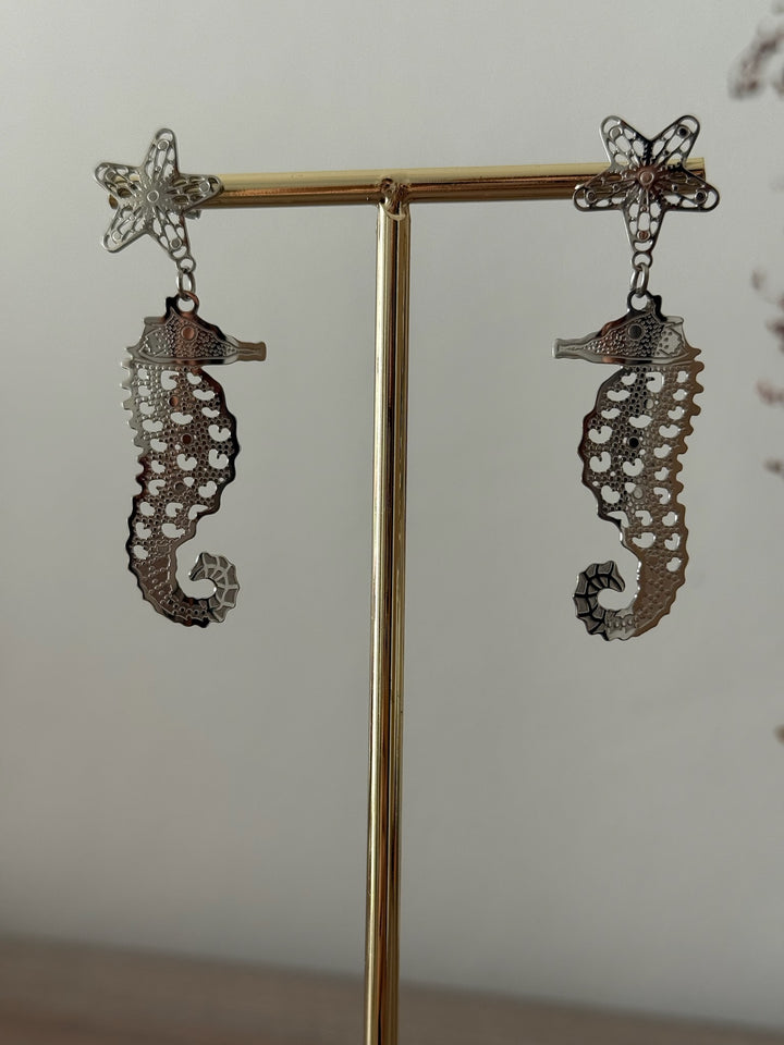 Pendientes Caballito plata (acero)