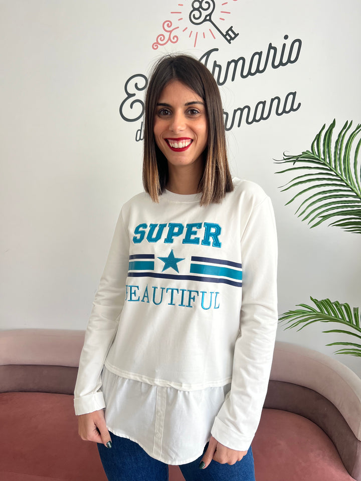 Sudadera Beautiful blanco