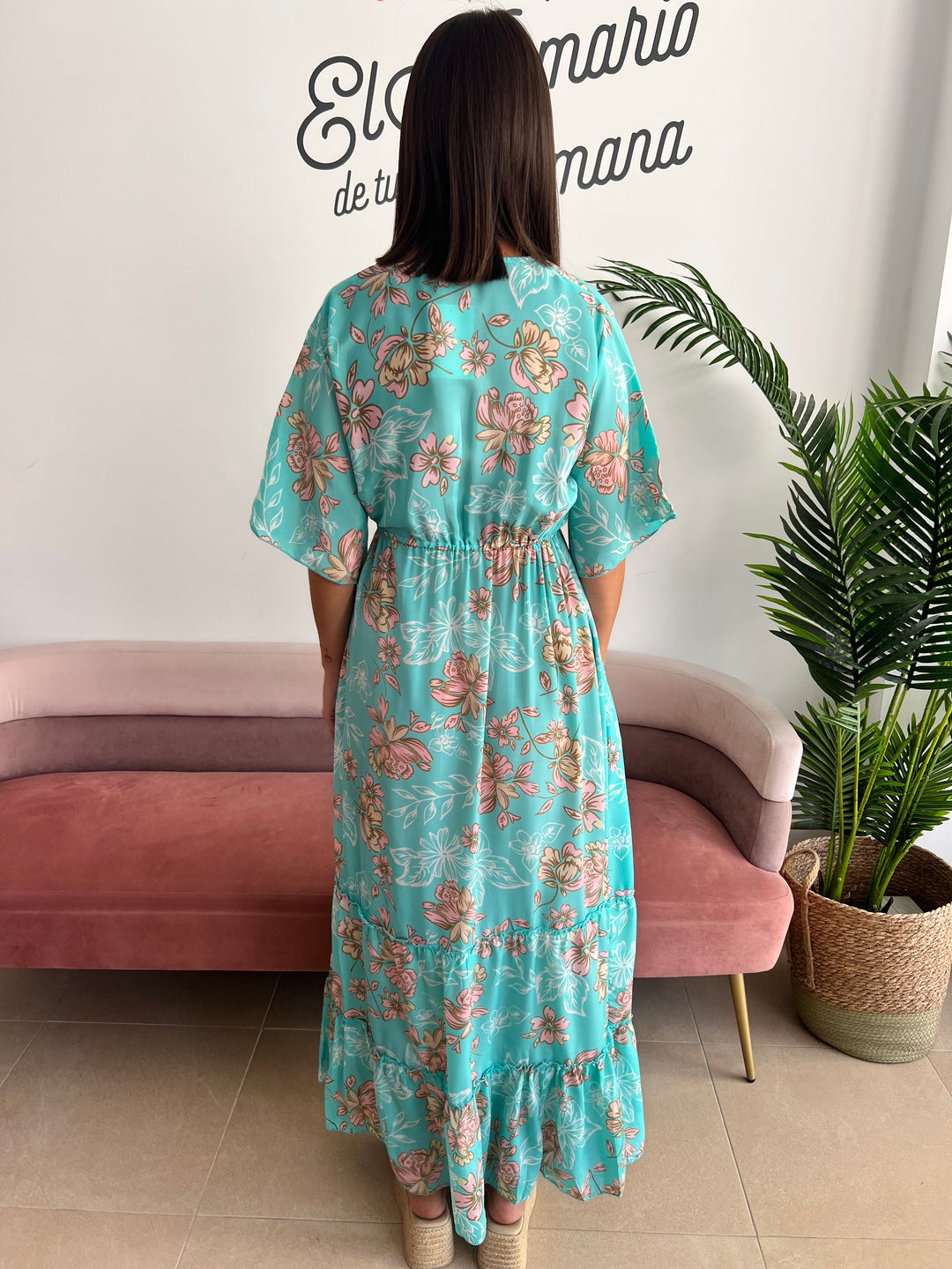 Vestido Jaione turquesa