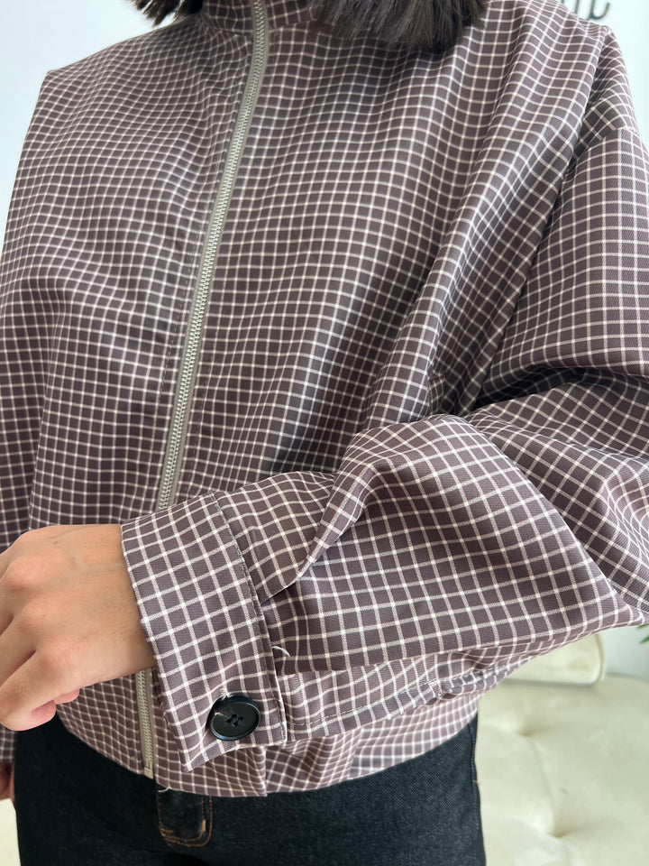 Chaqueta Vichy Bomber moka