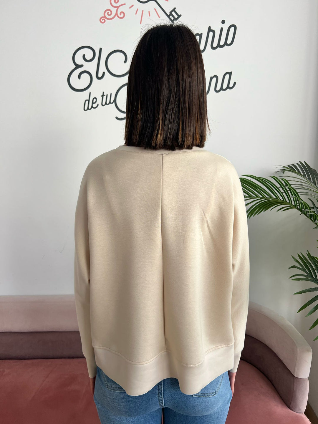 Sudadera Basic beige