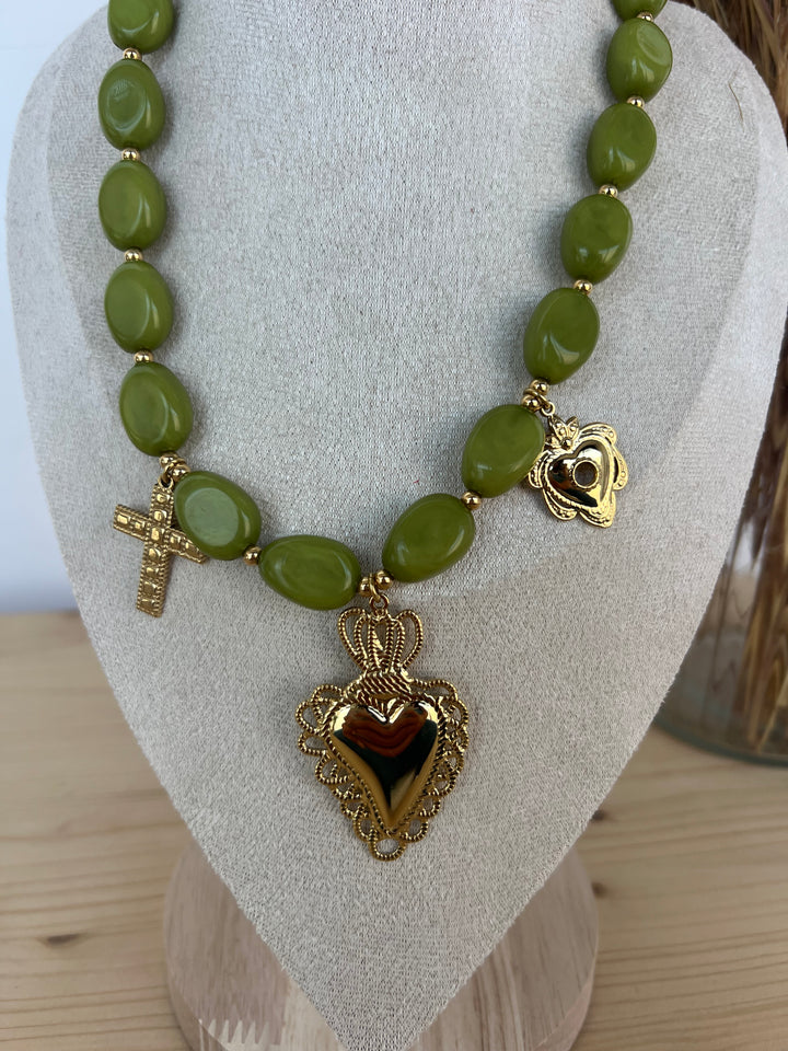 Collar Frida verde (acero)
