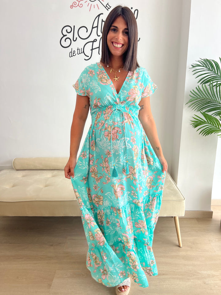 Vestido Jaione turquesa