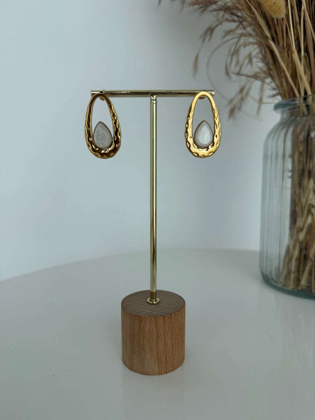 Pendientes Zafira blanco (acero)