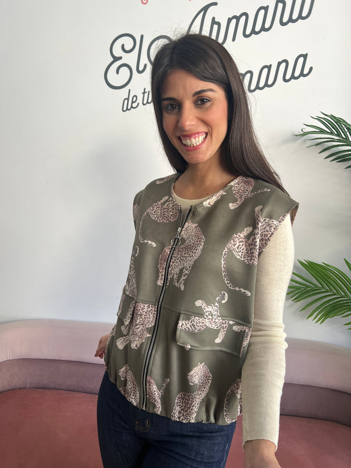 Chaleco Lety verde militar