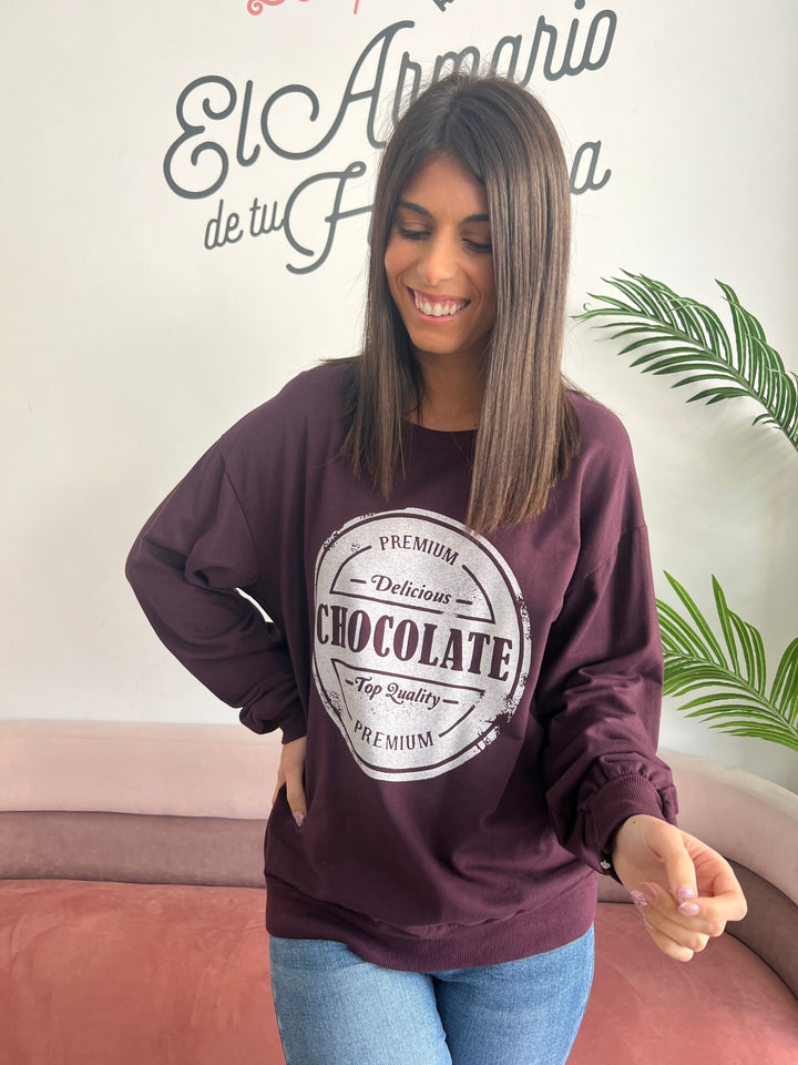 Sudadera Chocolate berenjena