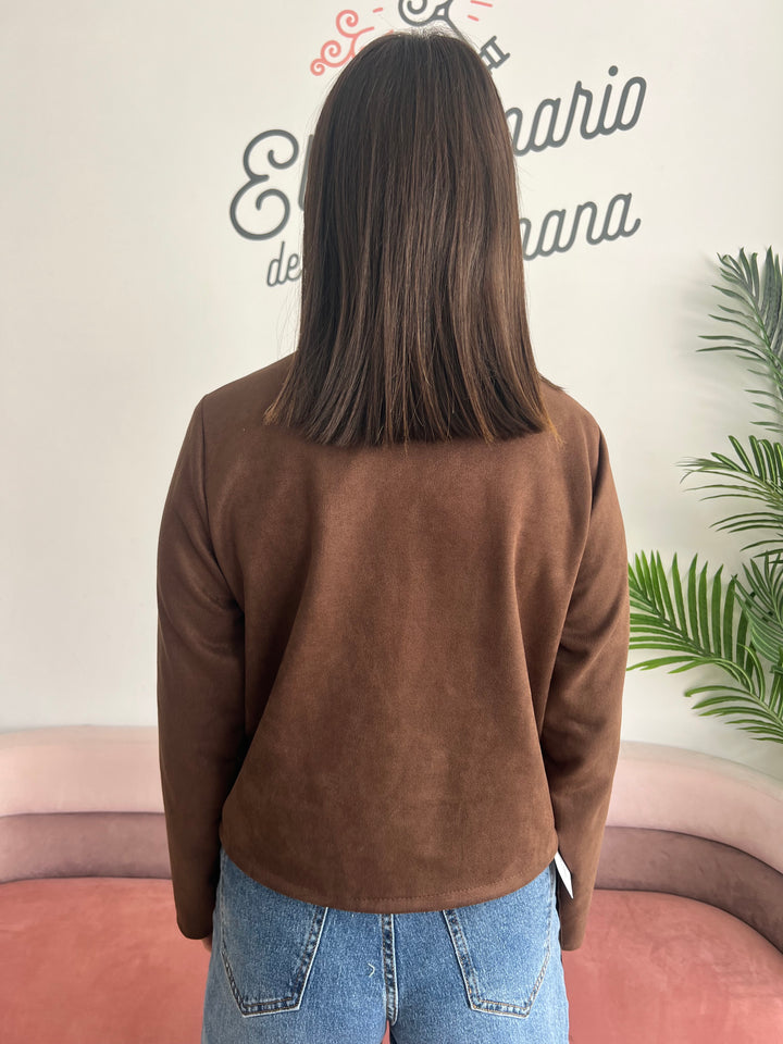 Chaqueta Flecos marrón
