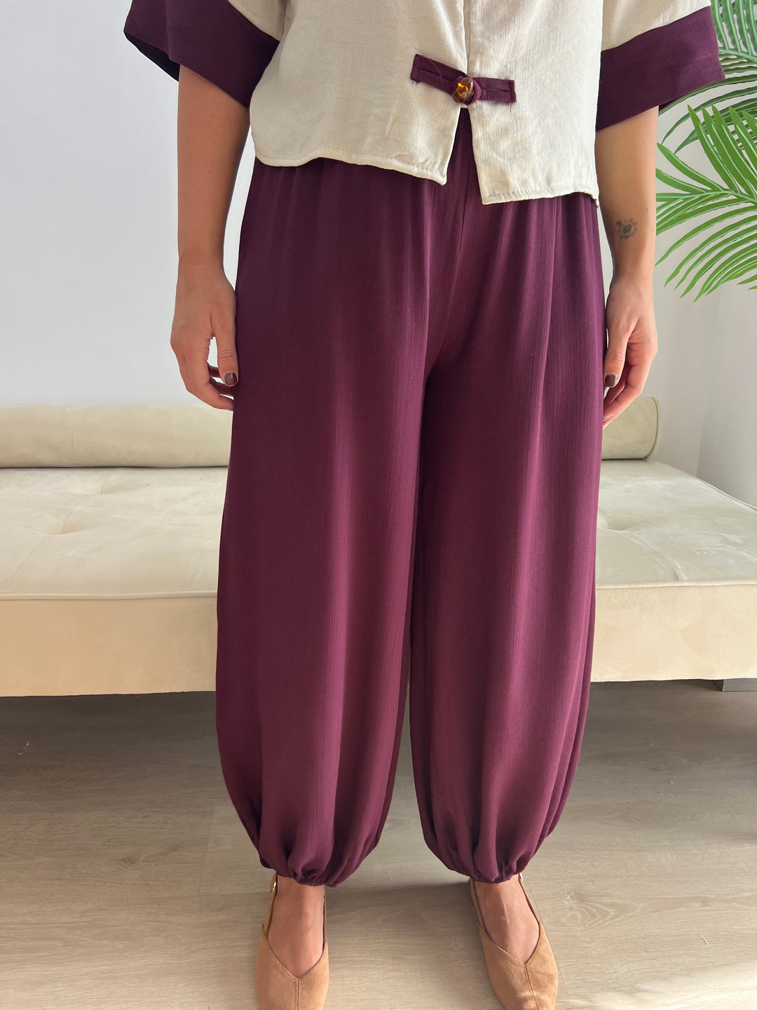 Conjunto Sandra berenjena