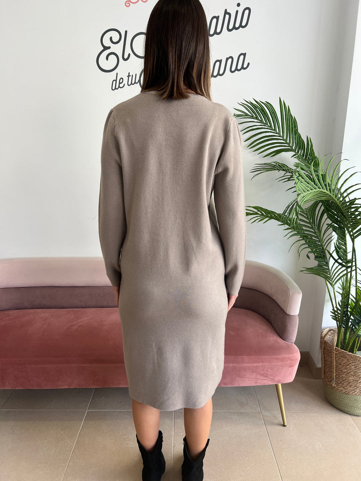 Vestido Bolsillo topo
