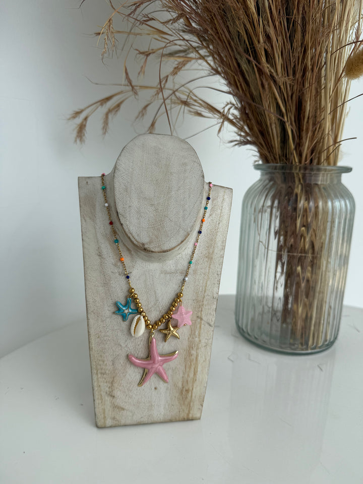 Collar Estrella rosa (acero)