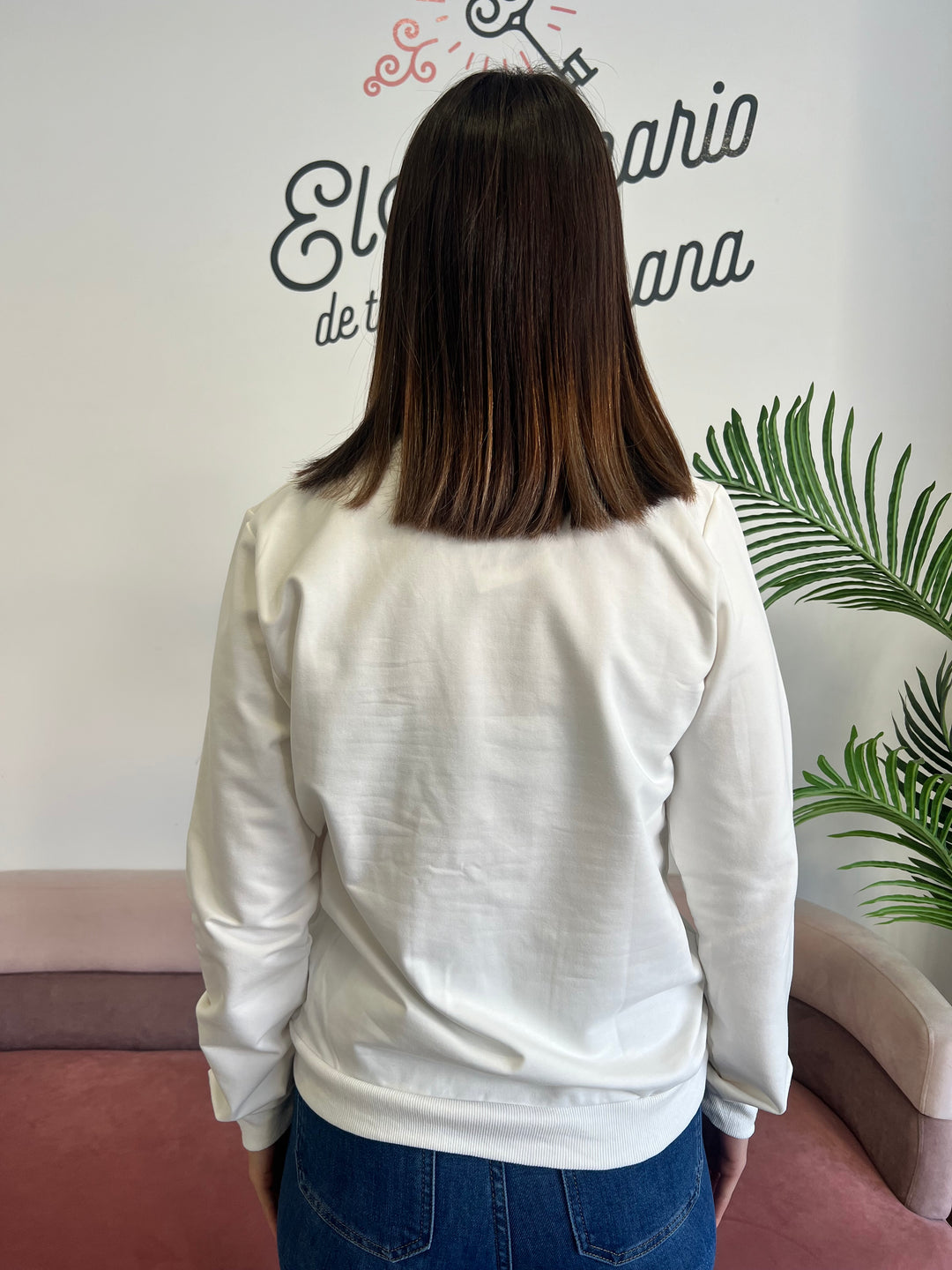 Sudadera Flowers blanco