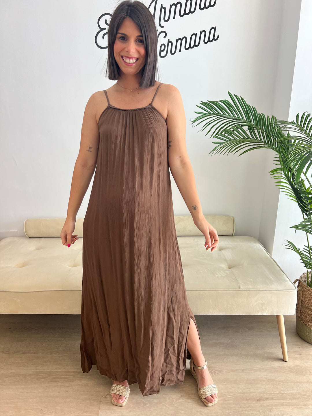 Vestido Azahara marrón