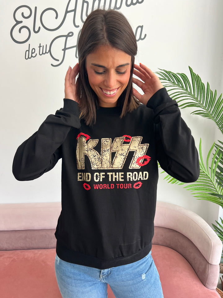 Sudadera Kiss Road negro