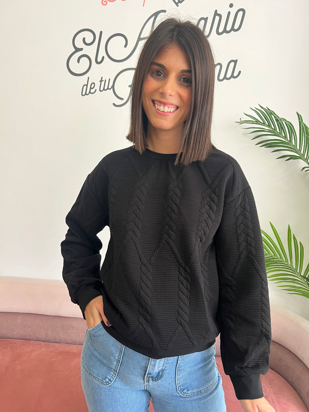 Sudadera Trenza negro