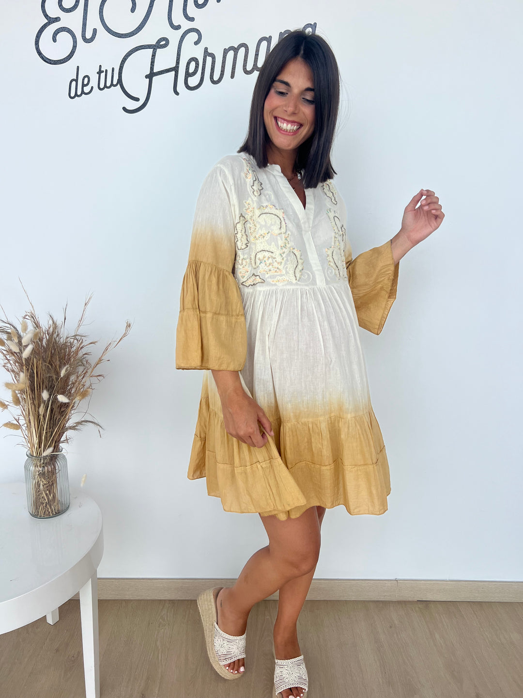 Vestido Miriam beige